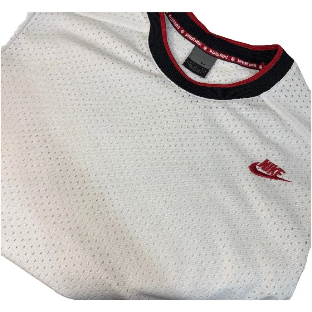 Vintage Nike Supreme‎ Court Mesh Basketball Jersey Vest White Classic Rivals Y2K